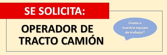 Vacante de trabajo disponible «Operador de tracto camión»